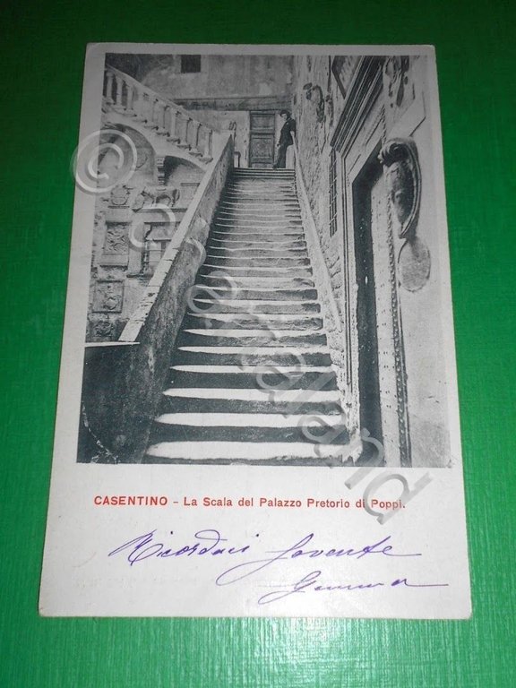 Cartolina Casentino - La Scala del Palazzo Pretorio di Poppi …