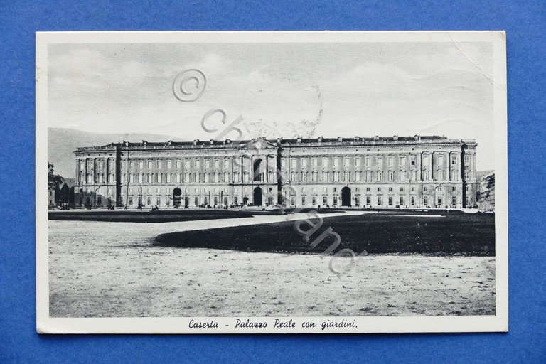 Cartolina Caserta - Palazzo Reale con giardini - 1935