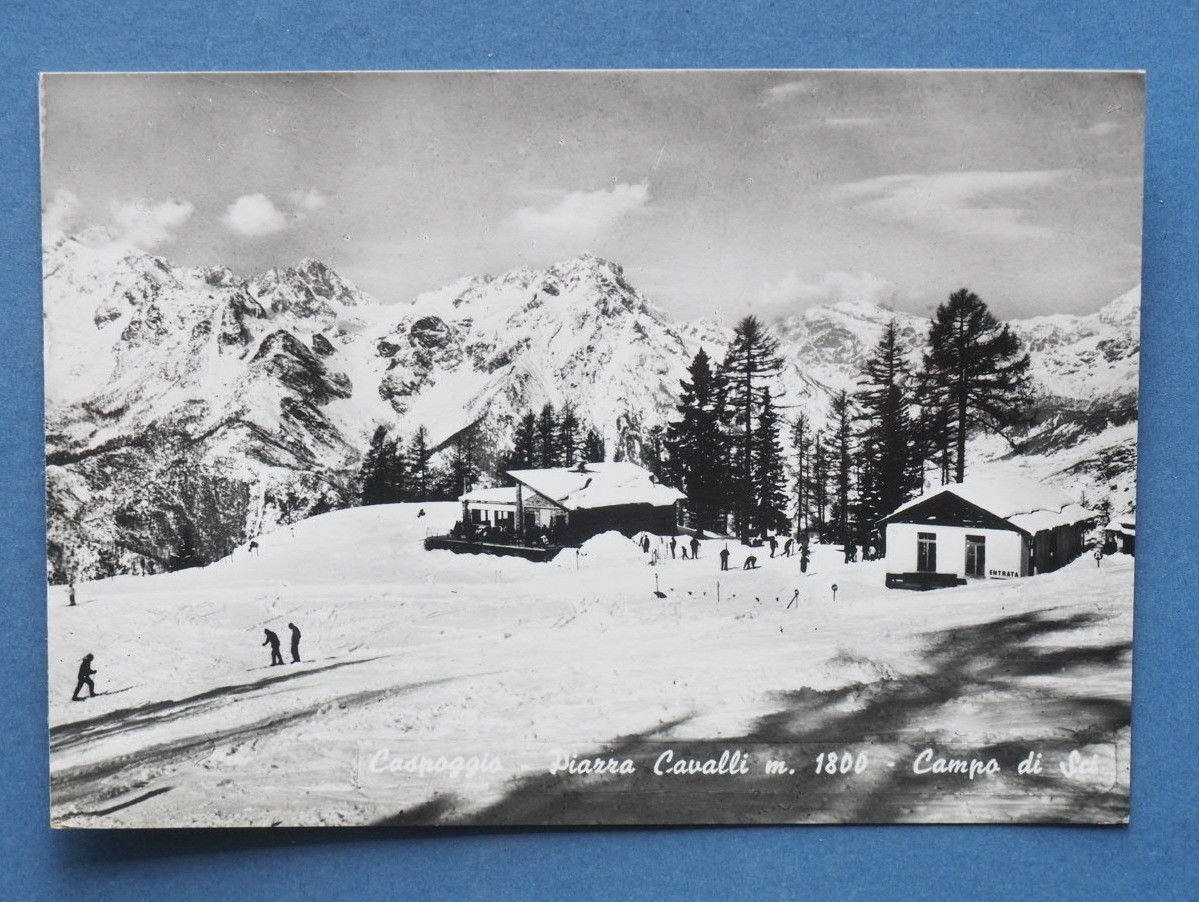 Cartolina Caspoggio - Piazzo Cavalli - Campo di Sci - …