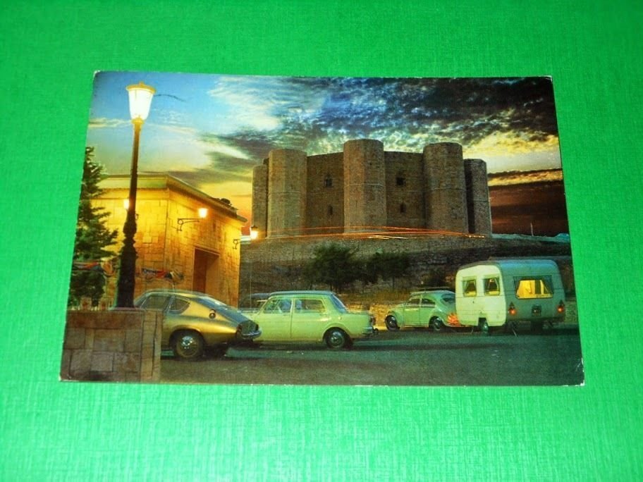 Cartolina Castel del Monte - Notturno 1987.
