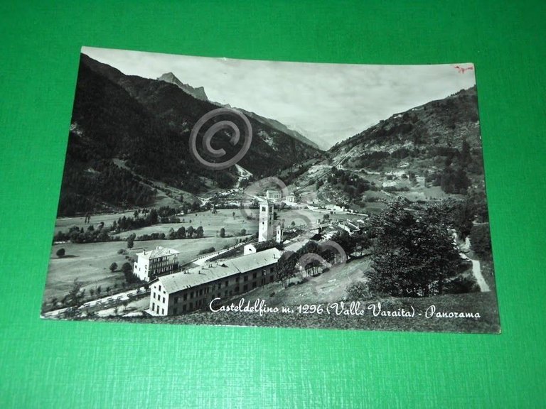 Cartolina Casteldelfino ( Valle Varaita ) - Panorama 1954