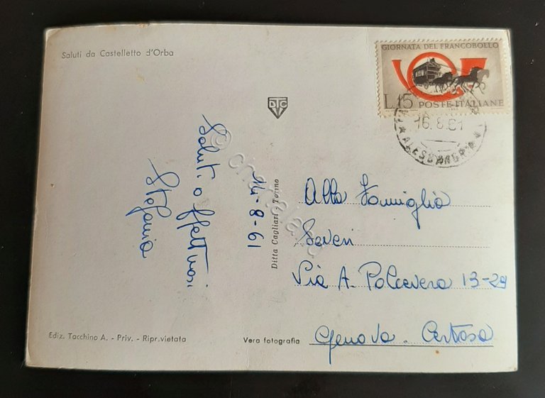 Cartolina Castelletto d' Orba - Panorama - 1961