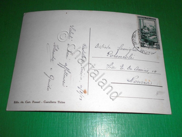 Cartolina Castelletto Ticino - Porto e Briccola 1953