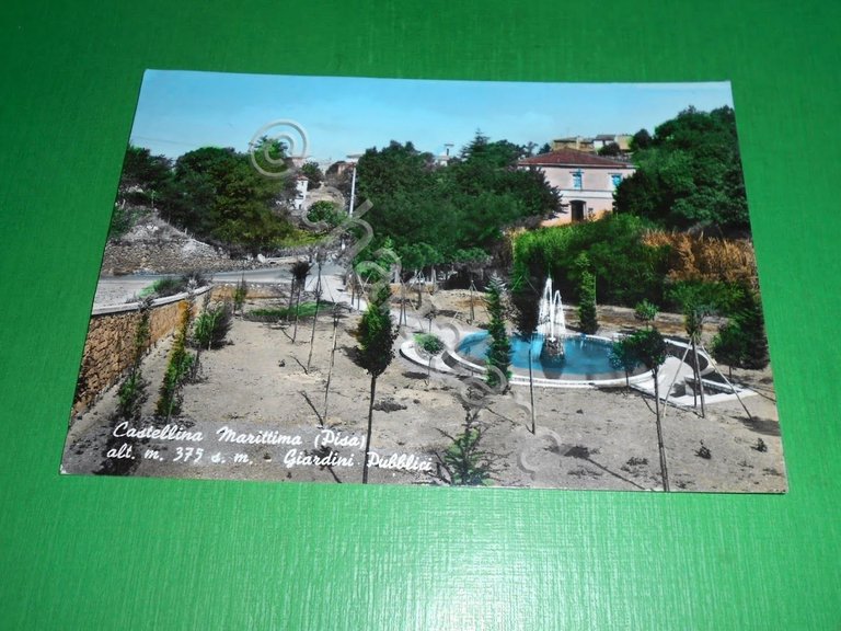Cartolina Castellina Marittima ( Pisa ) - Giardini Pubblici 1969.