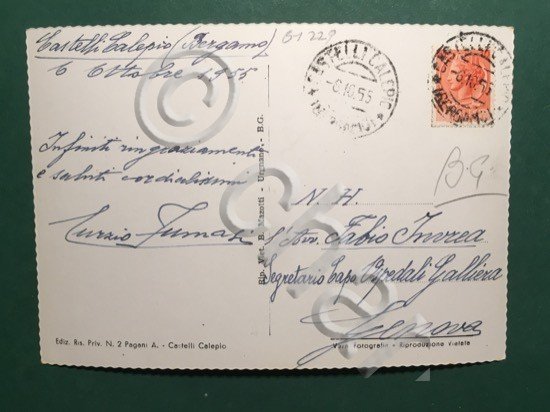 Cartolina Castello Calepio - Scorcio Panoramico - 1955