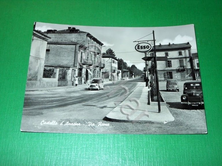 Cartolina Castello d' Annone - Via Roma 1957.