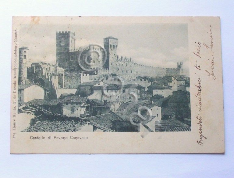 Cartolina Castello di Pavone Canavese ( Torino ) 1901