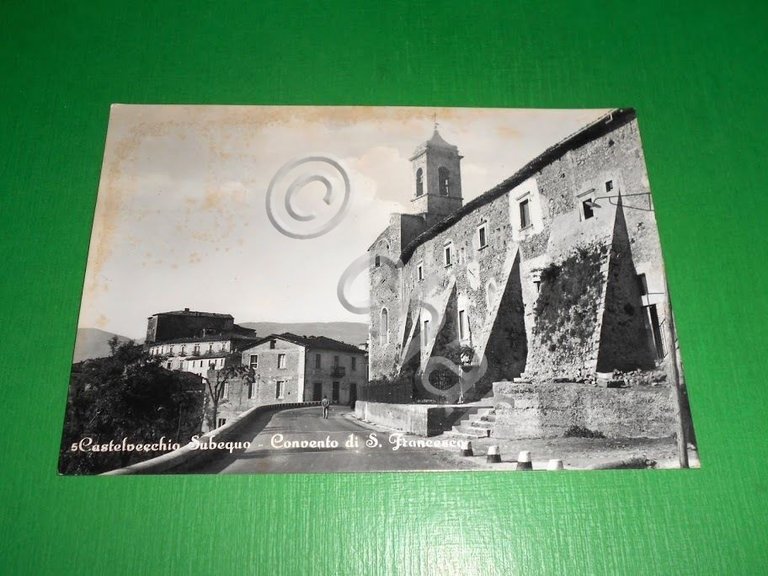 Cartolina Castelvecchio Subequo - Convento di S. Francesco 1962