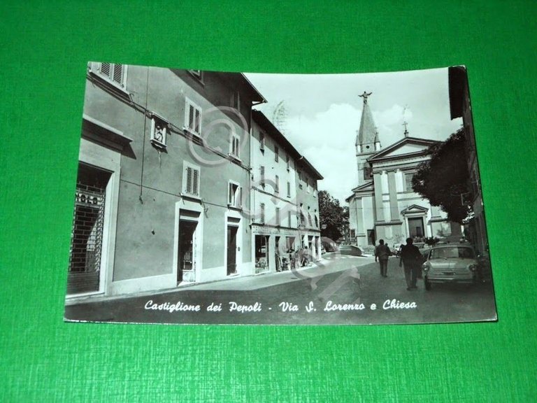 Cartolina Castiglione dei Pepoli - Via S. Lorenzo e Chiesa …
