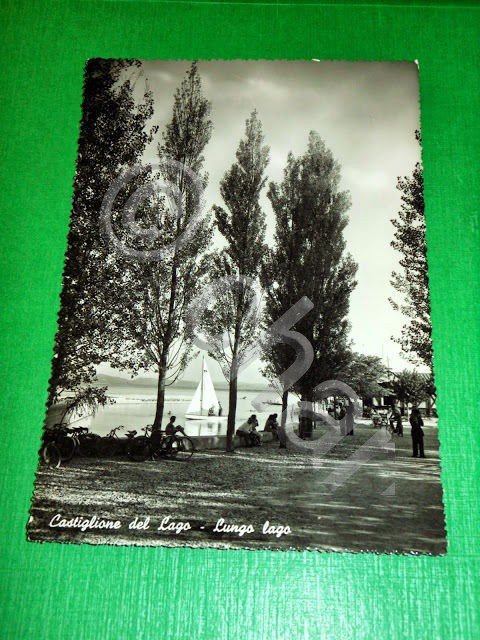 Cartolina Castiglione del Lago - Lungo lago 1950 ca