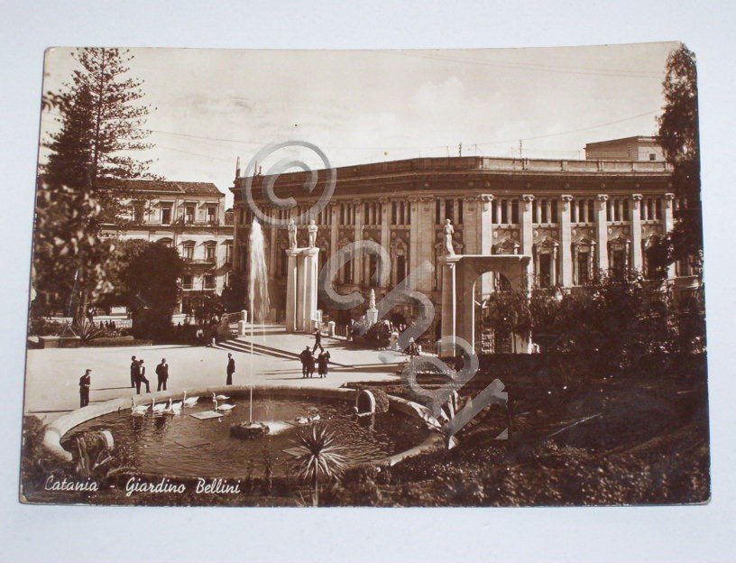 Cartolina Catania - Giardino Bellini 1940.