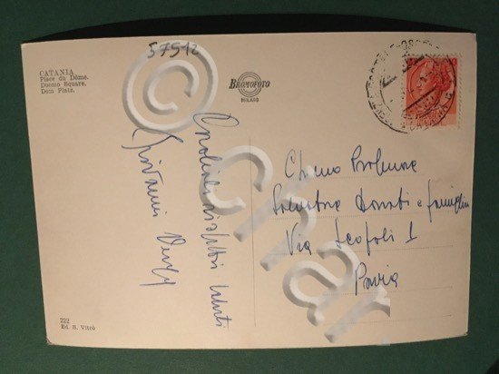 Cartolina Catania - Il Duomo - 1955