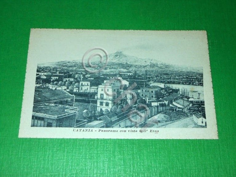 Cartolina Catania - Panorama con vista dell' Etna 1920 ca.