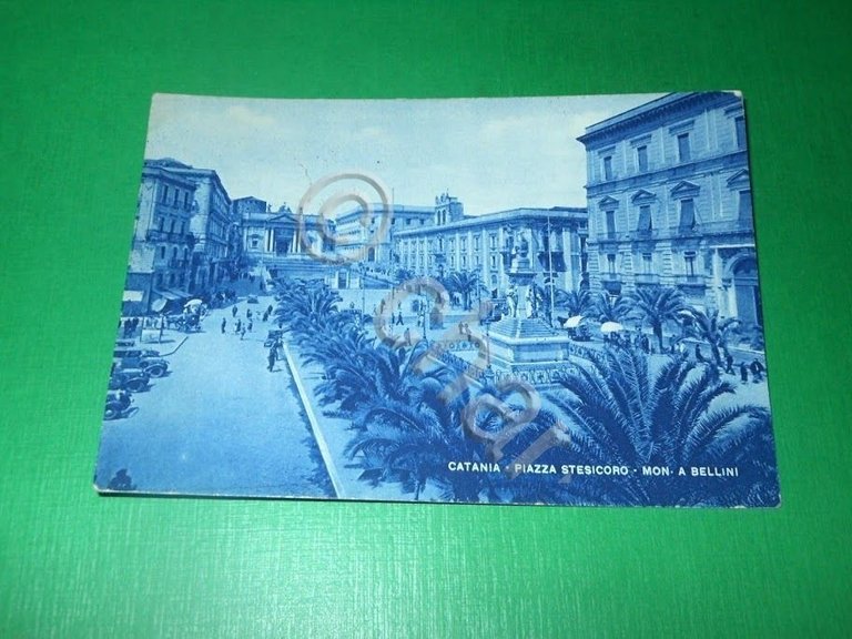 Cartolina Catania - Piazza Stesicoro - Monumento a Bellini 1948