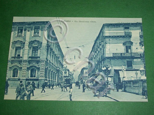 Cartolina Catania - Via Stersicoreo Etnea 1915 ca.