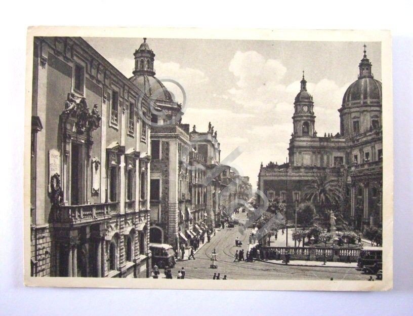 Cartolina Catania - Via Vittorio Emanuele 1955.