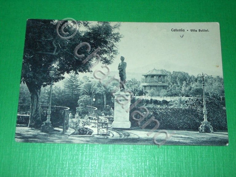 Cartolina Catania - Villa Bellini 1919