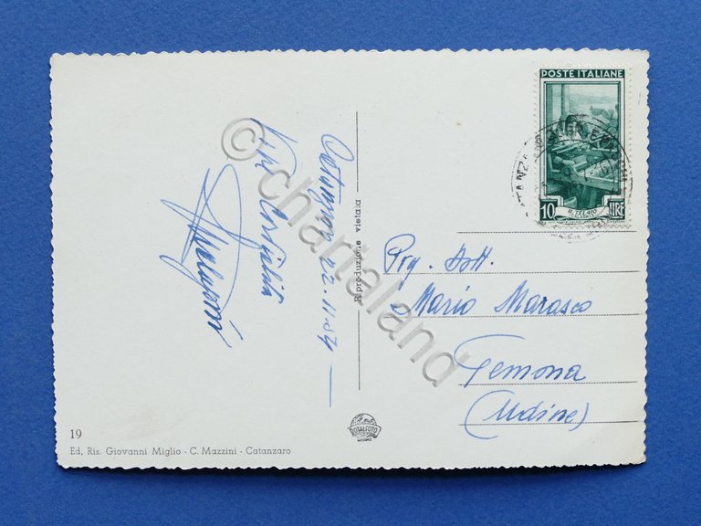 Cartolina Catanzaro - Piazza Montegrappa - Rione S. Leonardo - …