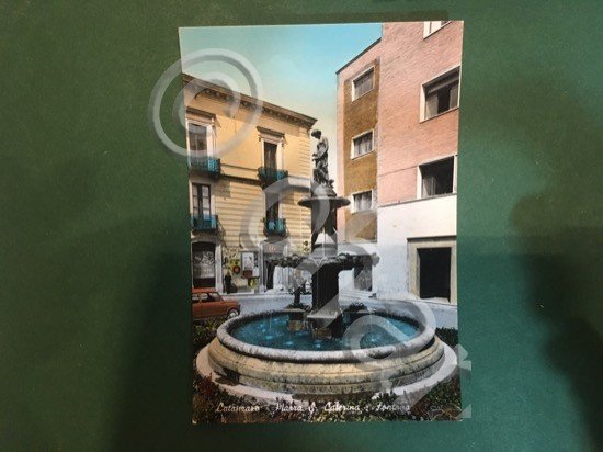 Cartolina Catanzaro - Piazza S. Caterina - Fontana - 1954