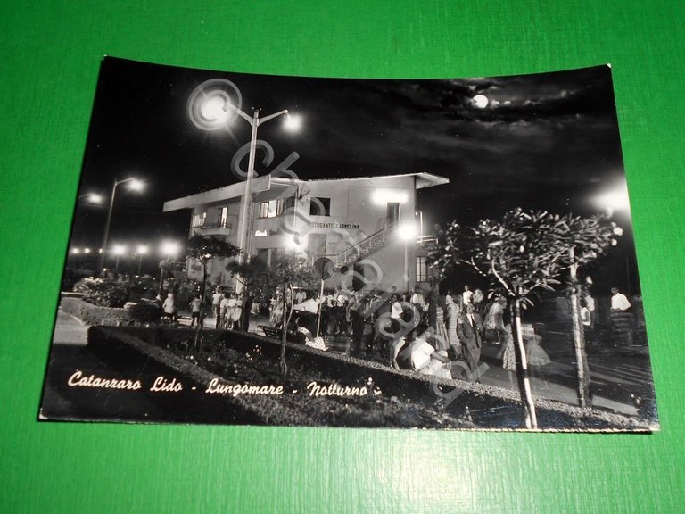 Cartolina Catanzaro Lido - Lungomare ( notturno ) 1960 ca.