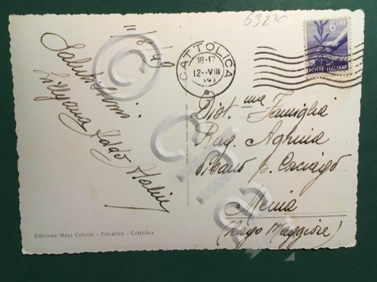 Cartolina Cattolica - Notturno - 1949