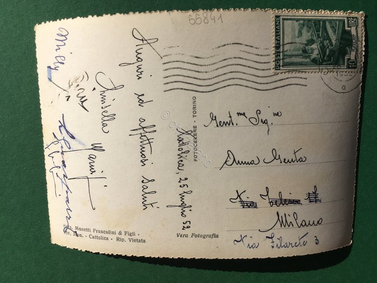 Cartolina Cattolica - Notturno - 1952