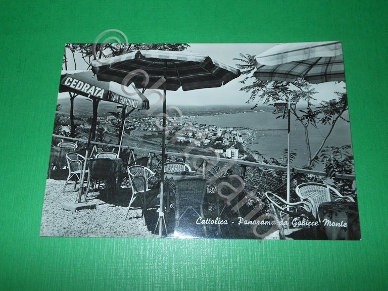 Cartolina Cattolica - Panorama da Gabicce Monte 1964