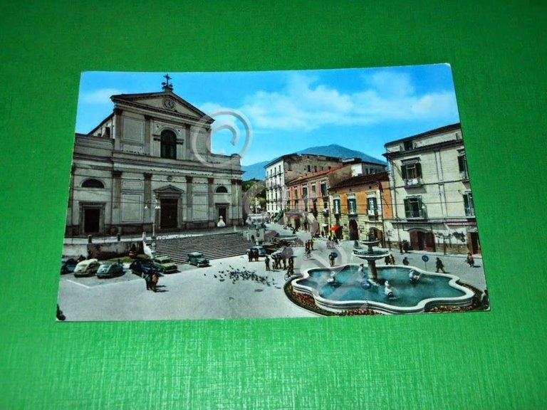 Cartolina Cava de' Tirreni - Piazza del Duomo 1967
