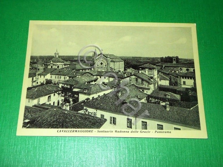 Cartolina Cavallermaggiore - Santuario Madonna delle Grazie - Panorama 1950 …