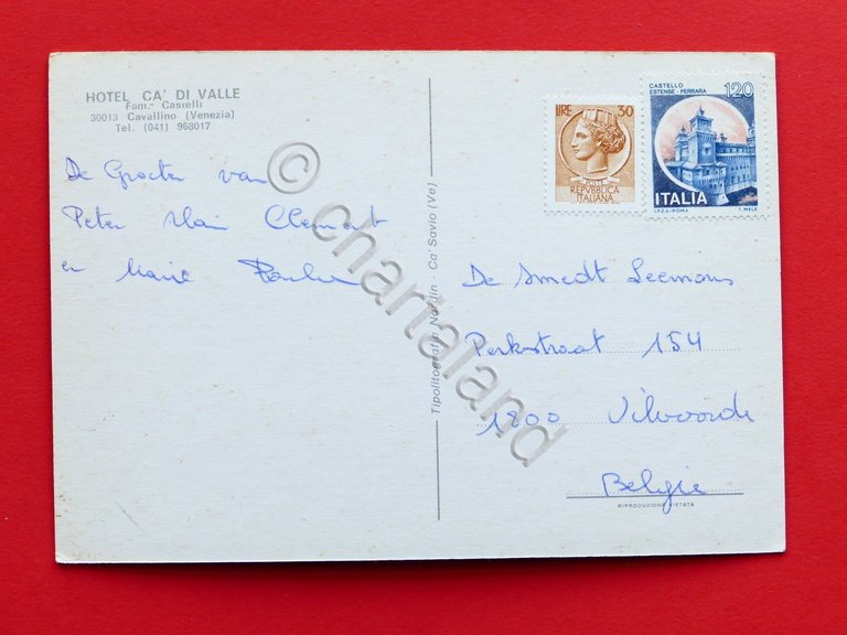 Cartolina Cavallino - Hotel Ca' di Valle - 1980 ca..
