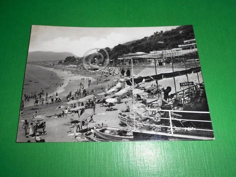 Cartolina Cavi - La spiaggia 1965.