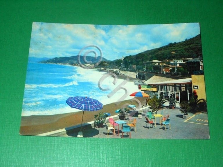 Cartolina Cavi di Lavagna - Bagni Cigno 1960.