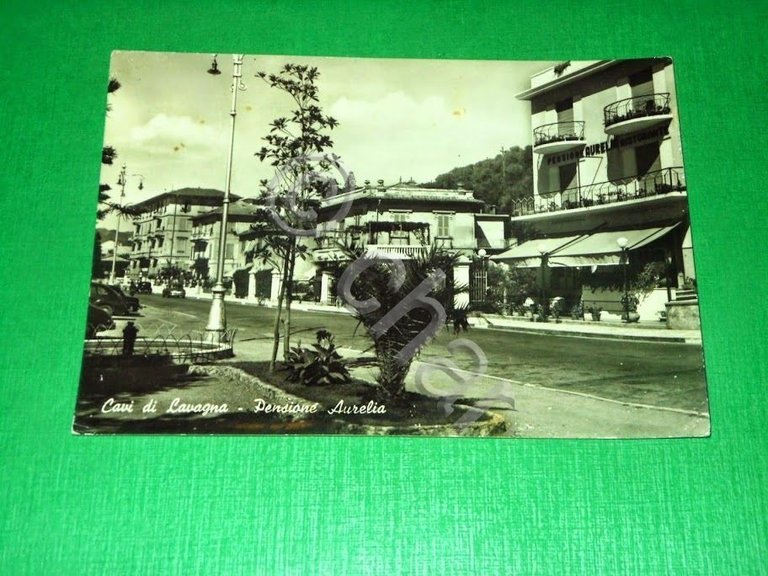 Cartolina Cavi di Lavagna - Pensione Aurelia 1956.