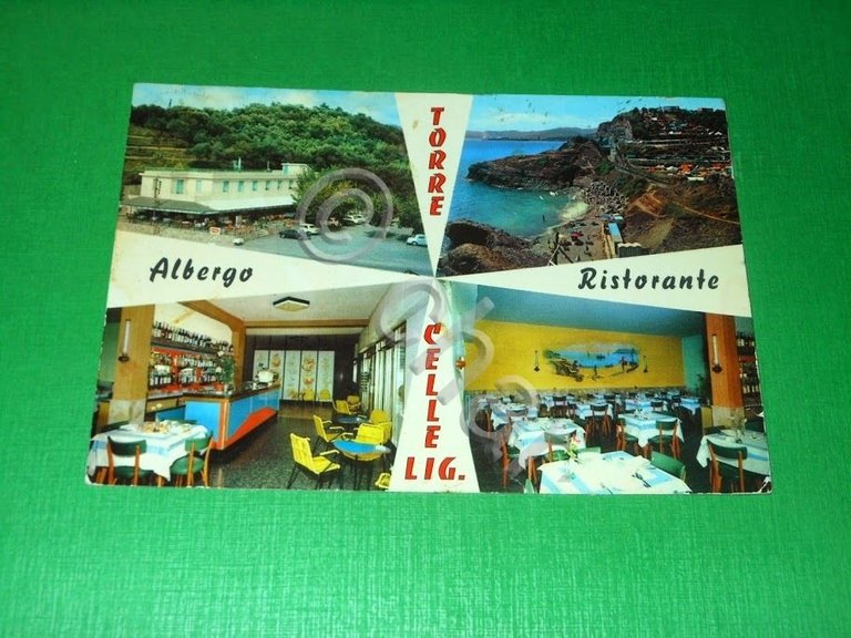 Cartolina Celle Ligure - Albergo Ristorante Torre 1965 ca