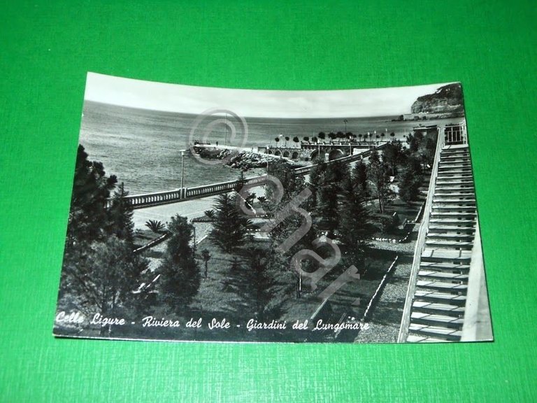 Cartolina Celle Ligure - Giardini del Lungomare 1950 ca | Immagine Gallery 2
