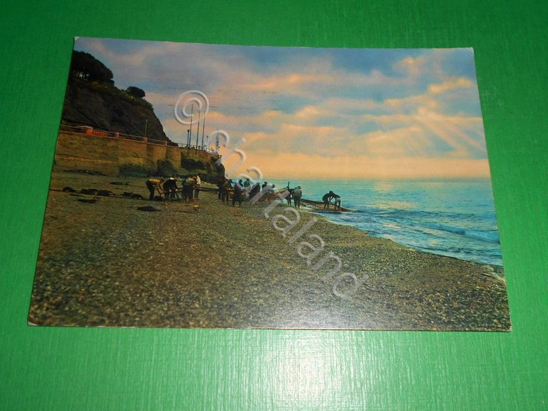 Cartolina Celle Ligure - Pesca all' alba 1967.