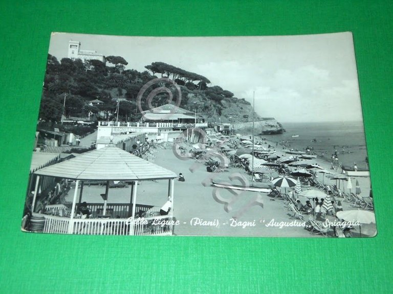 Cartolina Celle Ligure - Piani - Bagni Augustus - Spiaggia …