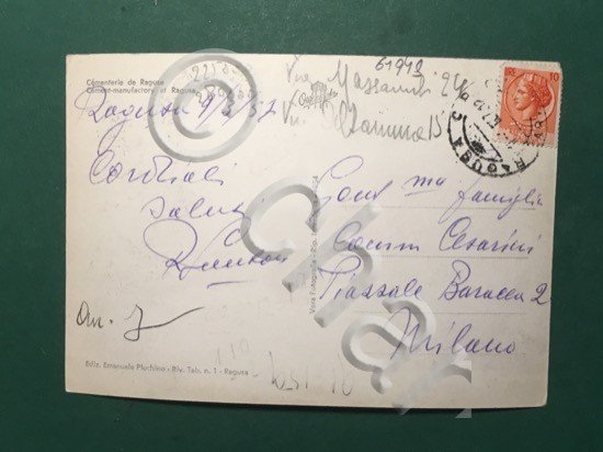 Cartolina Cementificio di Ragusa - 1957
