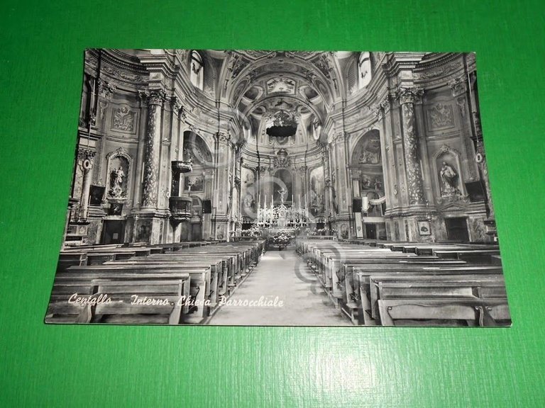 Cartolina Centallo - Interno Chiesa Parrocchiale 1960 ca.