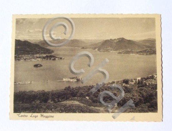 Cartolina Centro del Lago Maggiore -- Panorama 1940 ca