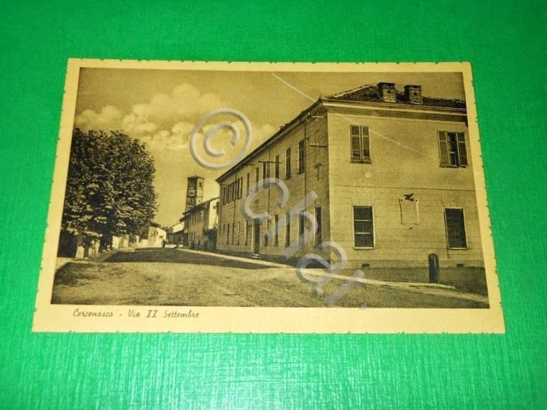 Cartolina Cercenasco - Via XX Settembre 1942 ca..