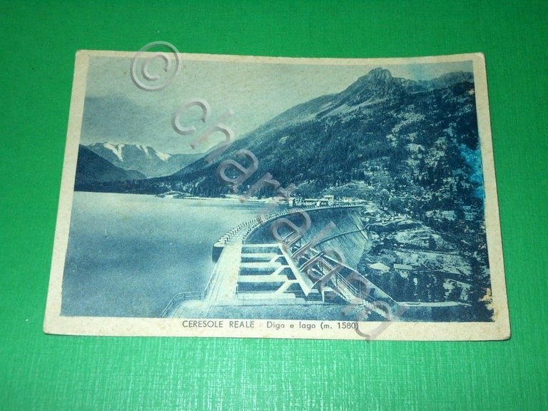 Cartolina Ceresole Reale - Diga e Lago 1950.