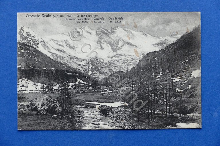 Cartolina Ceresole Reale - Le tre Levanne - 1920 ca.