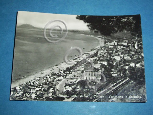Cartolina Ceriale (Savona) - Panorama e Camping 1961