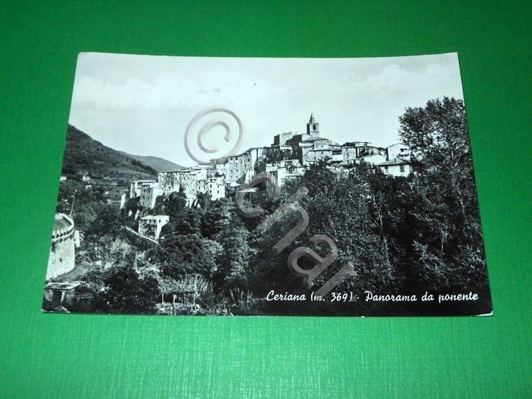 Cartolina Ceriana - Panorama da ponente 1963.