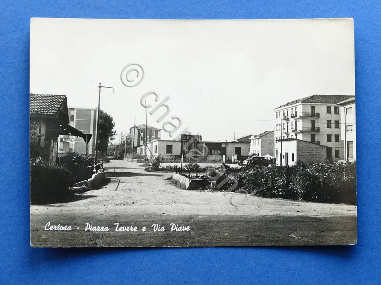 Cartolina Certosa - Piazza Tevere e Via Piave - 1958