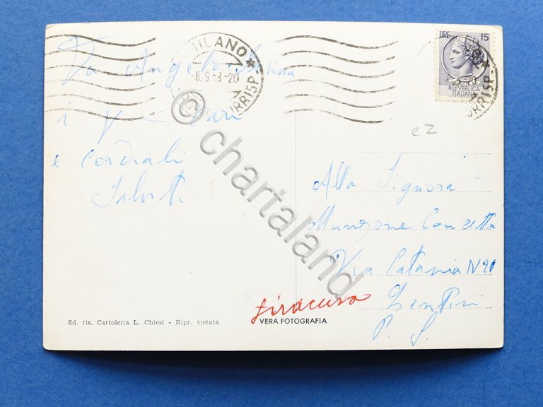 Cartolina Certosa - Piazza Tevere e Via Piave - 1958