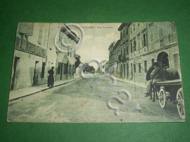 Cartolina Cervignano ( Udine ) - Via Aquileia 1944