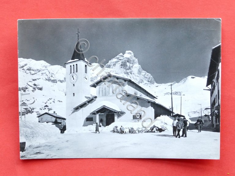 Cartolina Cervinia - Breuil - Chiesetta e Monte Cervino - …