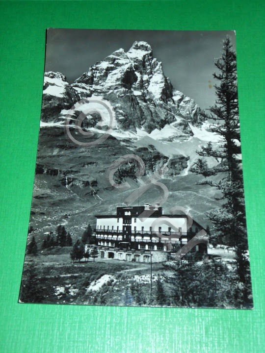 Cartolina Cervinia Breuil - Albergo CAI Milano e M. Cervino …